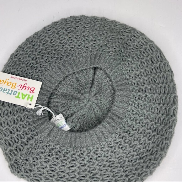 New Hat Attack Crochet Knit Gray Beret main image 6